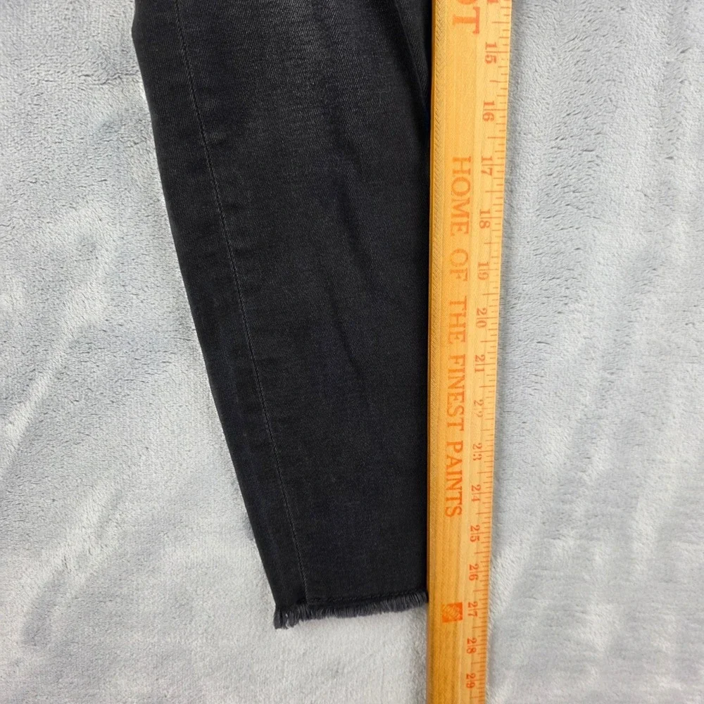 7 For All Mankind Aubrey High Rise Skinny Jeans Distressed Black Size 27
